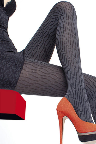 Stylish Daniela Patterned Tights featuring 3D-pattern technology, perfect for elevating any outfit with flair.