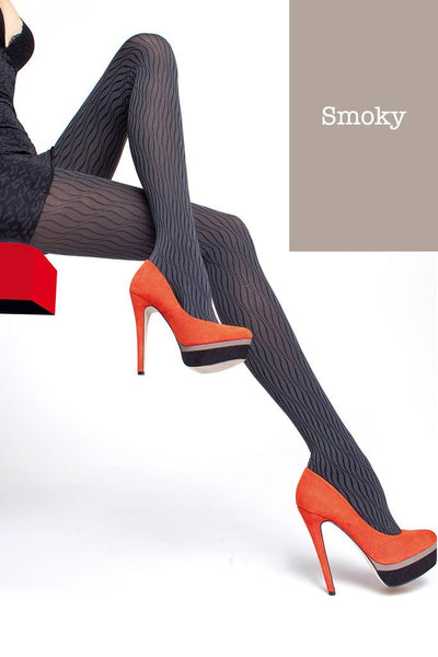Stylish Daniela Patterned Tights by Fiore, featuring a chic 3D design perfect for fashionistas.