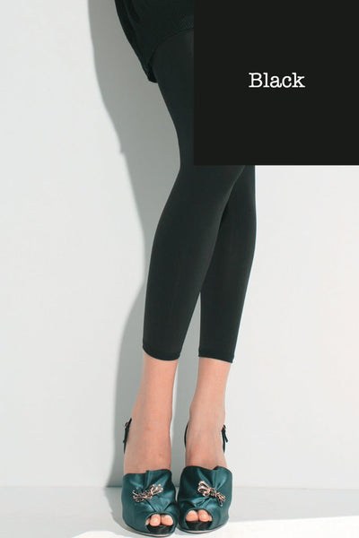 Dorella 100 Den Opaque Leggings in black, featuring a smooth finish and cotton gusset for ultimate comfort.