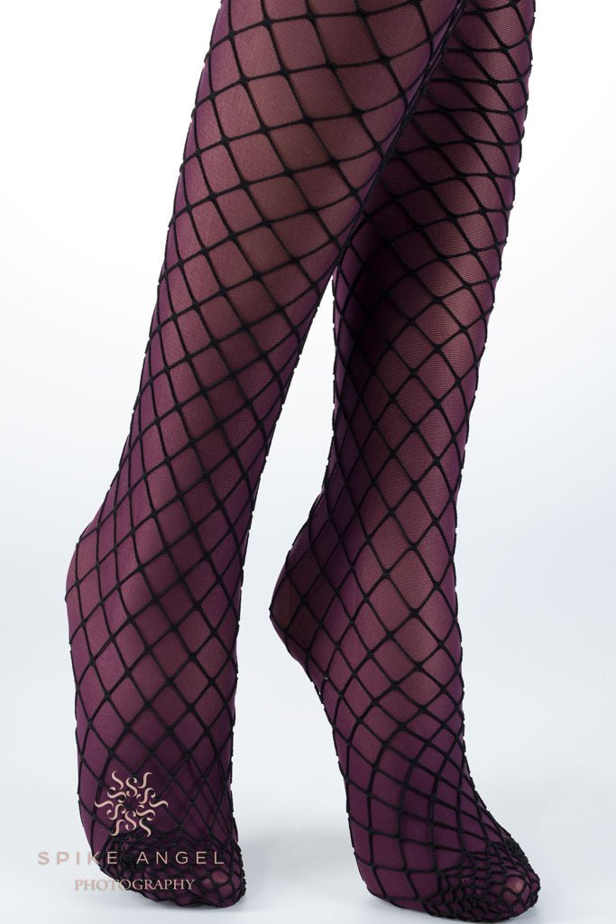 Eudoro Fishnet Over The Knee Tights - Spike Angel
