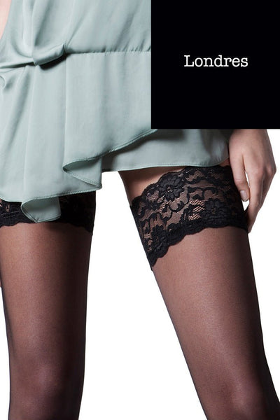 Elegant Image 20 Floral Lace Band Thigh High stockings add allure and sophistication to any outfit. Perfect for special occasions.