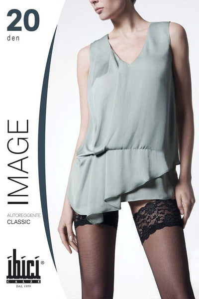 Elegant Image 20 Floral Lace Band Thigh High stockings, perfect for enhancing allure in any outfit from Ibici.