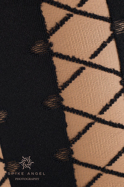 Ipparco Lace Up Patterned Tights - Spike Angel