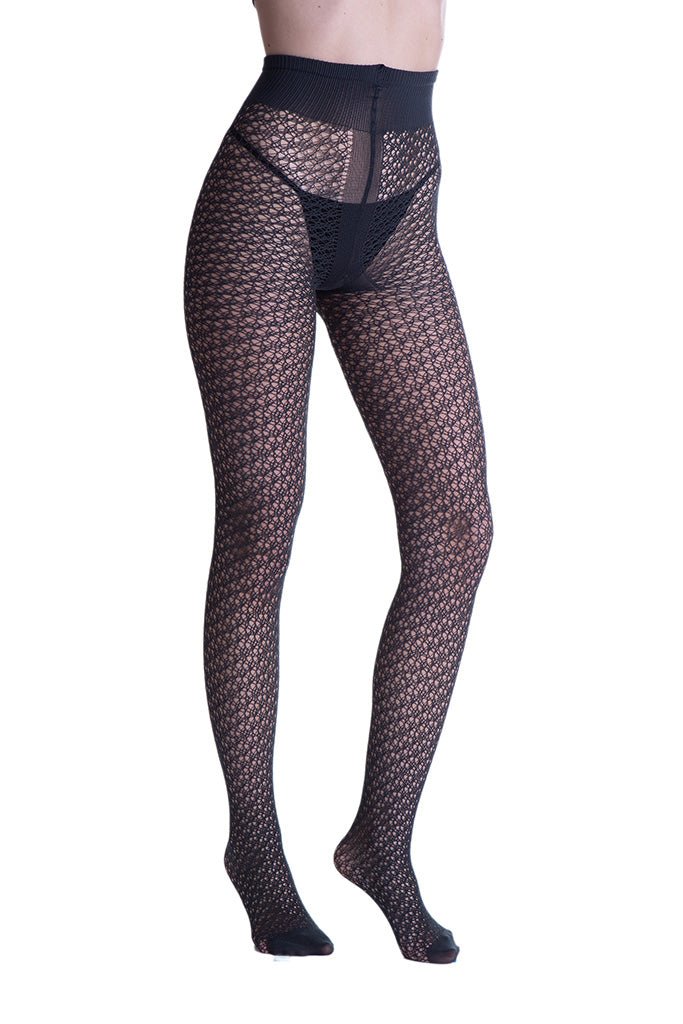 Stylish Laughter Soft Microfiber Perforated Fashion Tights, perfect for warmth and fashion during colder months.
