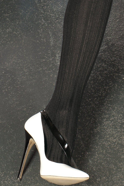 Stylish Trasparenze Mandolino Design Tights showcased with elegant high heels, perfect for a fashionable look.