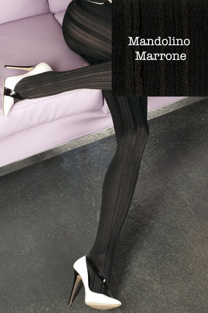 Stylish Trasparenze Mandolino Design Tights featuring a chic textured pattern, perfect for fashionable outfits.