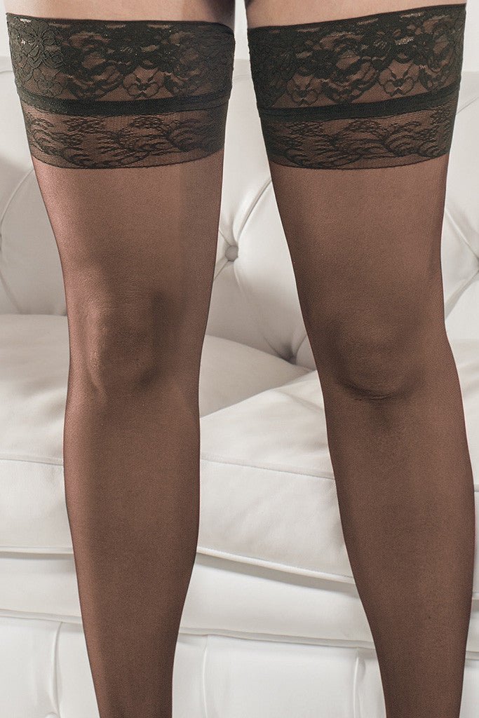 Margherita 20 Den Plus Size Thigh Highs - Spike Angel