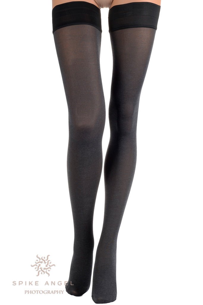 Melany 80 Den Soft Cotton Thigh Highs - Spike Angel