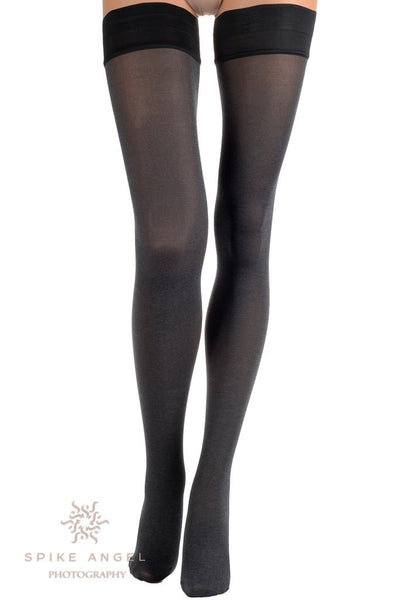 Soft and stylish, Melany 80 Den Soft Cotton Thigh Highs provide warmth with a luxurious cotton blend from Trasparenze.