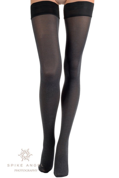 Soft and stylish, Melany 80 Den Soft Cotton Thigh Highs provide warmth with a luxurious cotton blend from Trasparenze.