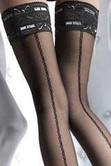 Melita Lace Top Thigh Highs - Spike Angel