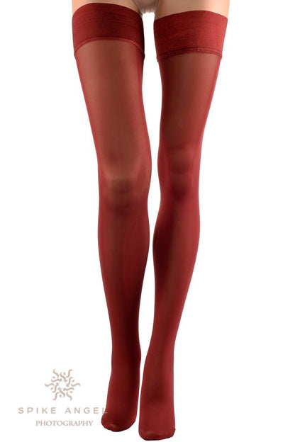 Luxurious Miranda 70 Den Opaque Thigh Highs in rich color, perfect for adding elegance and femininity to any outfit.