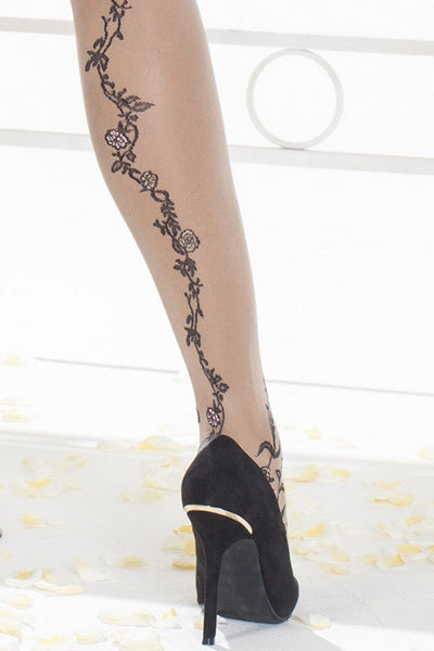 Stylish Paradise Fashion Pantyhose featuring a floral vine pattern, perfect for elevating any outfit.