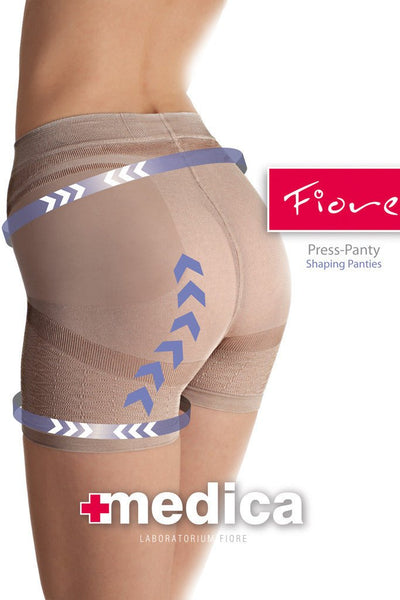 Fiore Press-Panty Shaping Panty for a slimmer silhouette and enhanced curves with flat seams and cotton gusset.