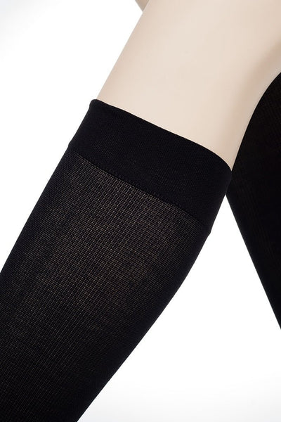 Repomen Cotton Compression Socks 14-18 mmHg 18-24 hPa black knee-high for men by Ibici, ideal for travel and fitness