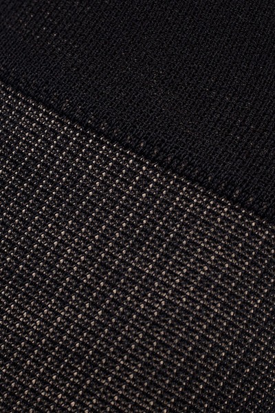 Close-up texture detail of black Repomen Cotton Compression Socks 14-18 mmHg 18-24 hPa by Ibici for men’s active use.