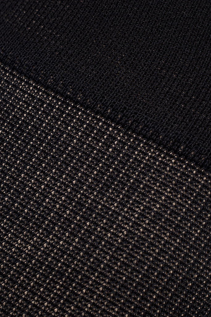 Close-up texture detail of black Repomen Cotton Compression Socks 14-18 mmHg 18-24 hPa by Ibici for men’s active use.