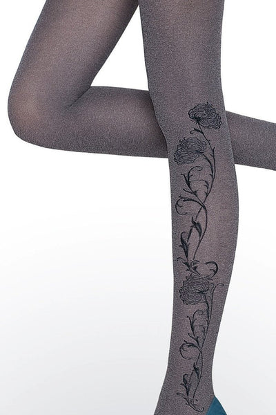 Fiore Samira Melange Tights featuring a stylish floral pattern, perfect for fall and made from soft microfiber.