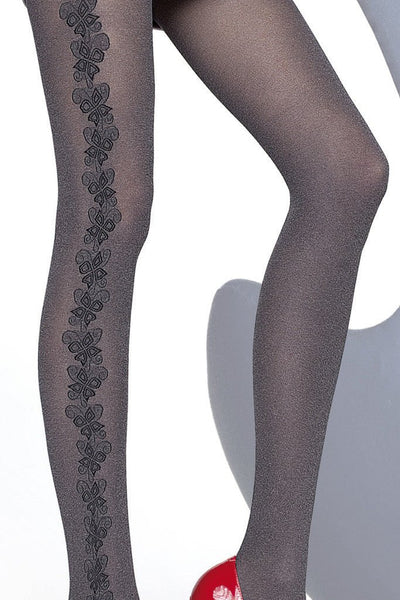 Stylish Shannon Melange Tights featuring a chic pattern, perfect for fall, by Fiore. Ideal for a fashionable look.