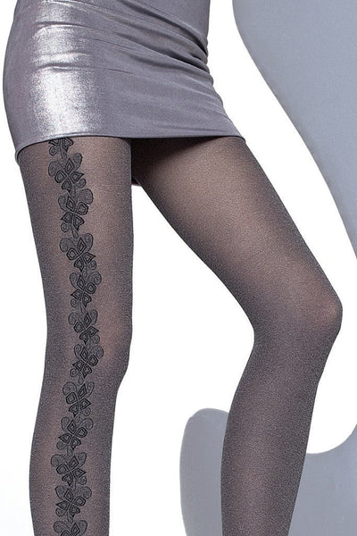 Stylish Shannon Melange Tights feature a chic patterned design, perfect for fall fashion and comfort.