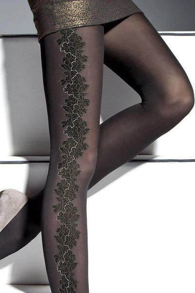 Elevate your style with Fiore Sher Patterned Tights, perfect for fall and crafted from luxurious microfiber.