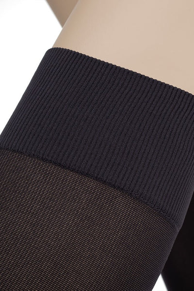 Ibici Skywalk Light Compression Socks 11-14 mmHg 15-19 hPa in black with ribbed cuff for travel and fitness comfort