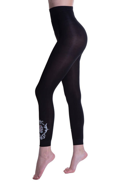 Trasparenze Smile Fashion Leggings in black microfiber with ankle design, perfect for stylish and comfortable street looks.