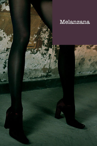 Sophie 70 Den Semi-Opaque Color Tights (A to O) in Melanzana shade, silk soft and warm by Trasparenze.