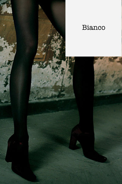 Trasparenze Sophie 70 Den Semi-Opaque Color Tights (A to O) in black with silk soft texture and cozy warmth.