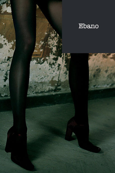 Sophie 70 Den Semi-Opaque Color Tights (A to O) in Ebano black, silky soft and warm by Trasparenze.