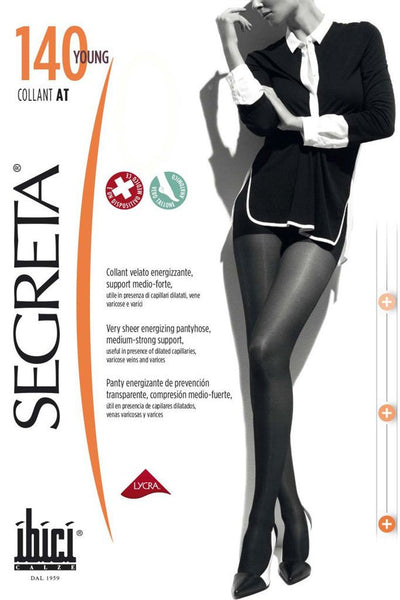 Segreta Young 140 Support Pantyhose 18-22 mmHg 24-29 hPa providing medium-strong leg support and style.